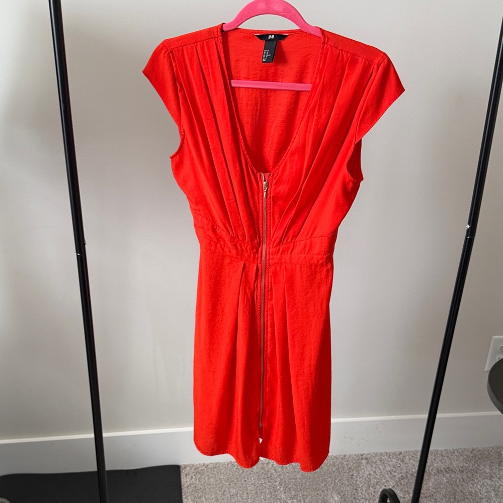 H&M Fiery Red Dress with Zipper